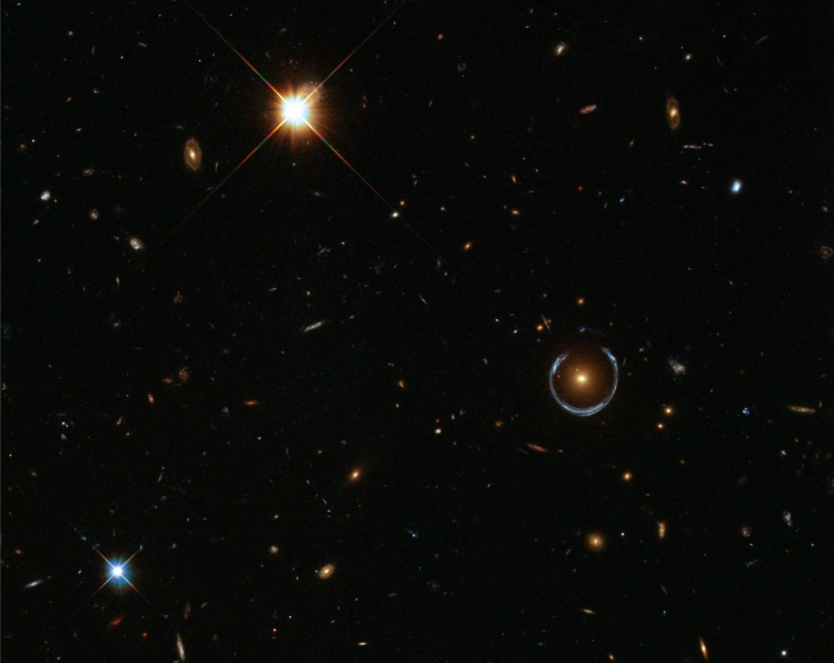 An image of galaxies taken by Hubble.