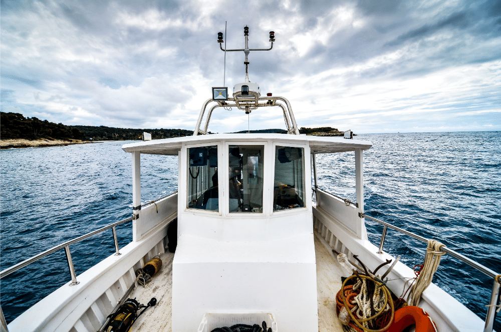 Fishing boat at sail